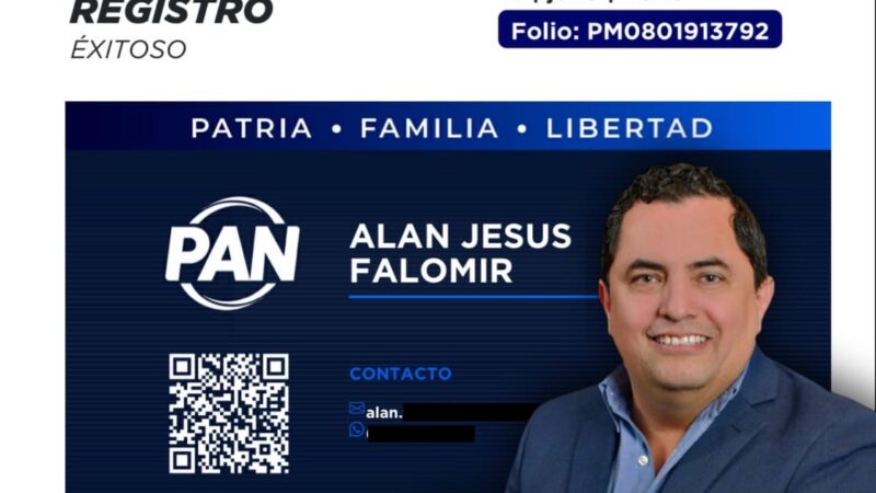 Confirma Alan Falomir su registro como aspirante del PAN a la Alcaldía de Chihuahua