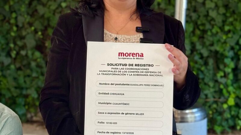 Lupita Pérez informa sobre su registro en el proceso interno de Morena
