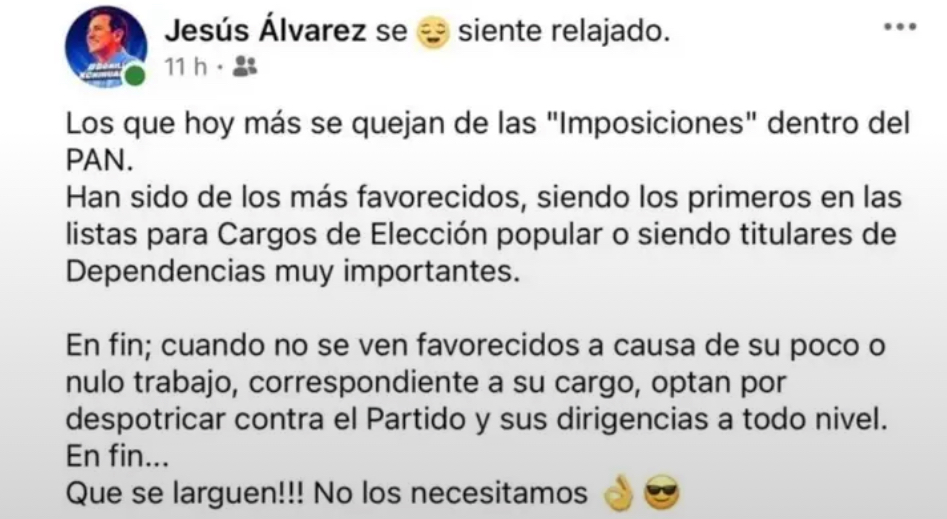 Enrarece más la situación en el PAN hermano de Daniela Álvarez