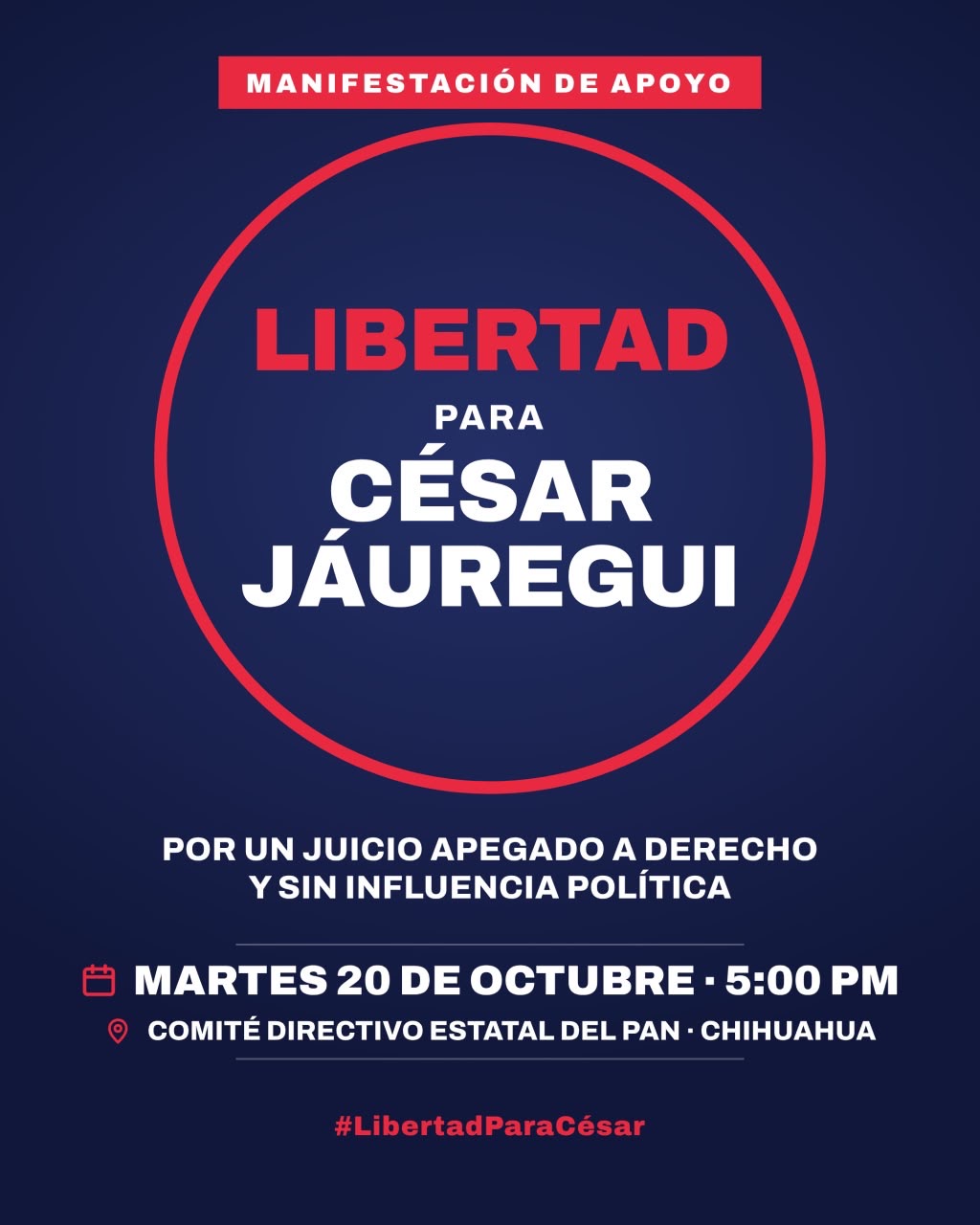 ¡Liberen a Jáuregui! Convocan a manifestación para exigir que enfrente su proceso en libertad